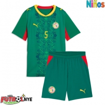 Camiseta Senegal Idrissa Gueye #5 Visitante Equipación para niños Mundial 2026 manga corta (+ pantalones cortos)